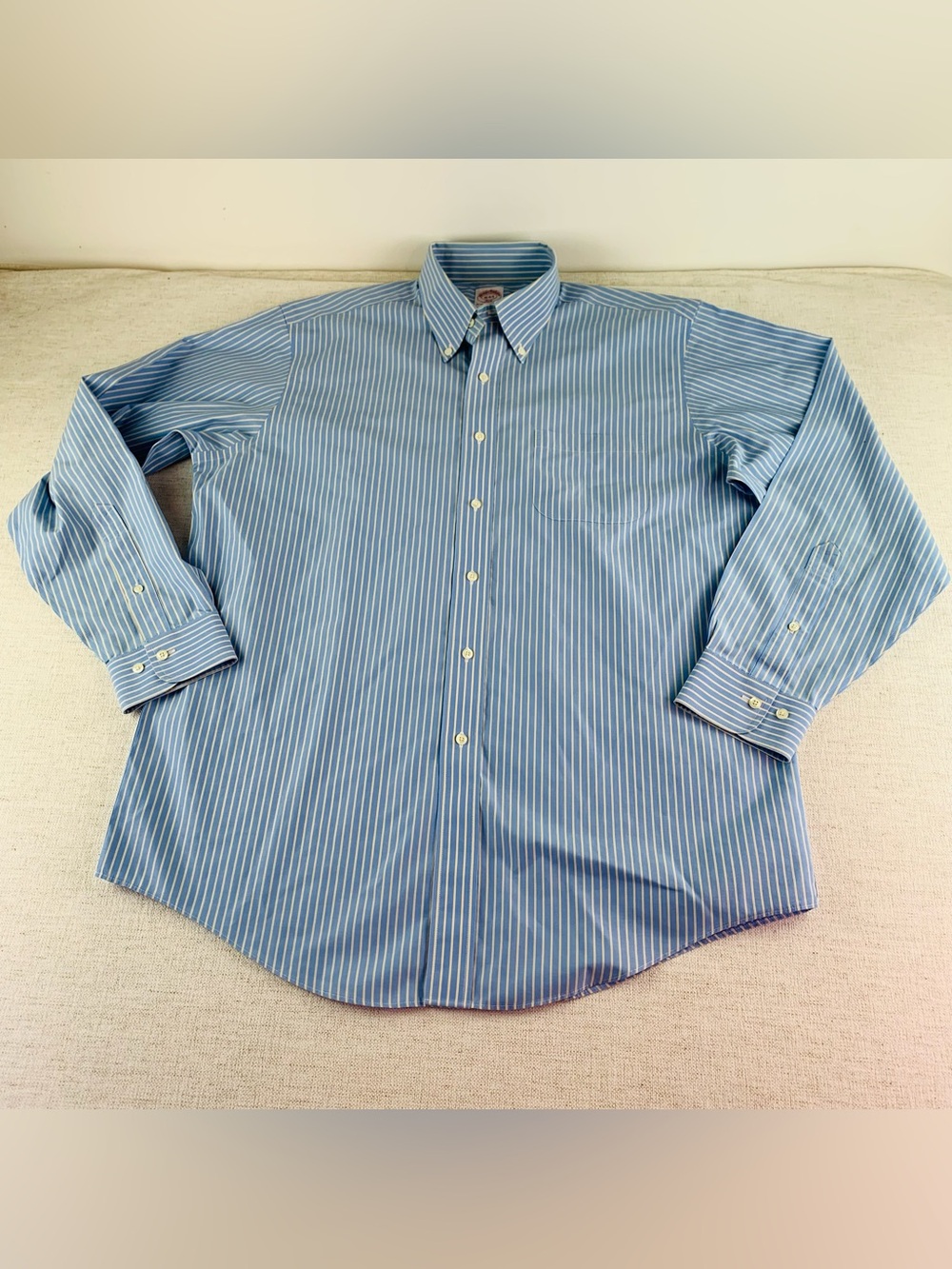 Brooks Brothers 346 men's L (16 4/5) non iron Striped Dress Shirt regular fit
